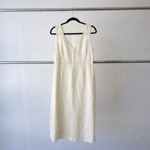 Beautiful Vintage White Linen Dress